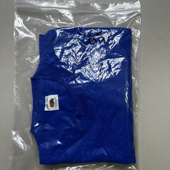 Vintage 80s 90s Fruit of the Loom Made in USA Blue Pocket T-Shirt Size L 42-44 - Picture 8 of 8